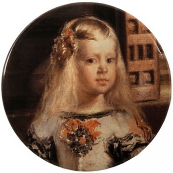 Espejo de bolsillo redondo "La familia de Felipe IV, o Las Meninas" (detalle Infanta)