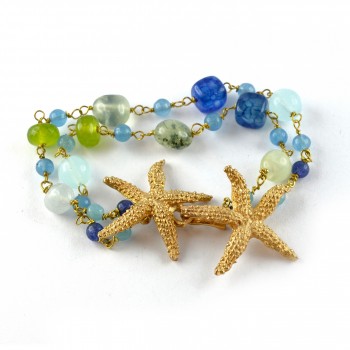"Return Journey" Starfish Bracelet with Blue Stones