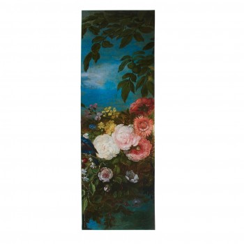 Yogamat "La Virgen y el Niño en un cuadro rodeado de flores y frutas" (detalle flores)