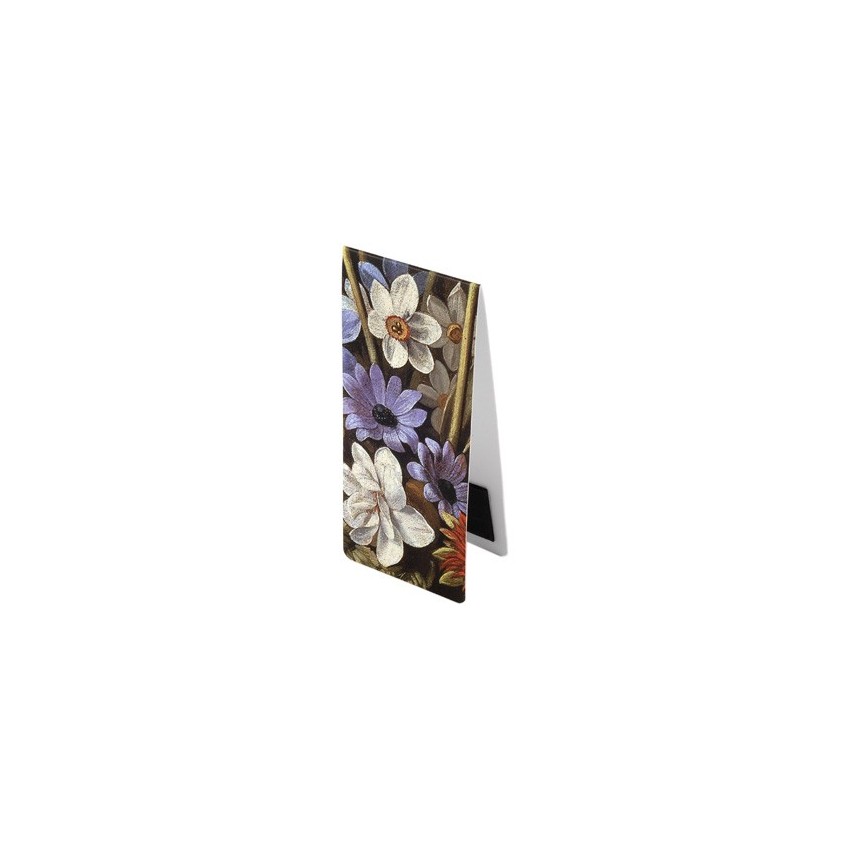 Marcapáginas magnético "Bodegón con alcachofas, flores y recipientes de vidrio"