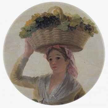 "The Grape Harvest or Autumn" Pocket Mirror