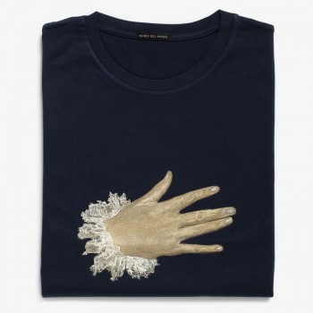 Camiseta azul "El caballero de la mano en el pecho" 