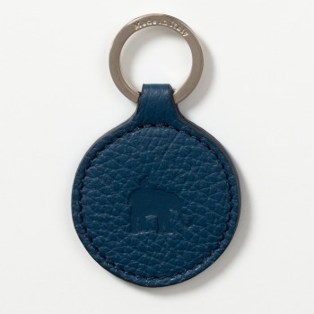 "The Garden of Early Delights" Leather Keyring (blue)